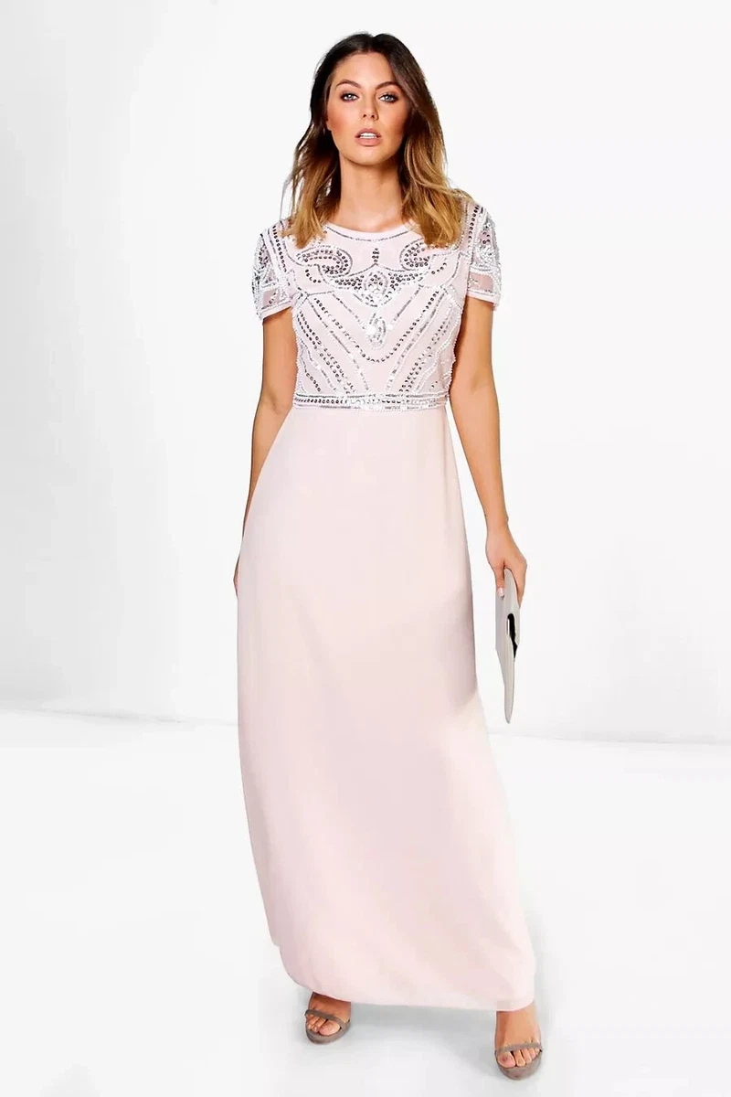 Boohoo pink top bridesmaid dresses
