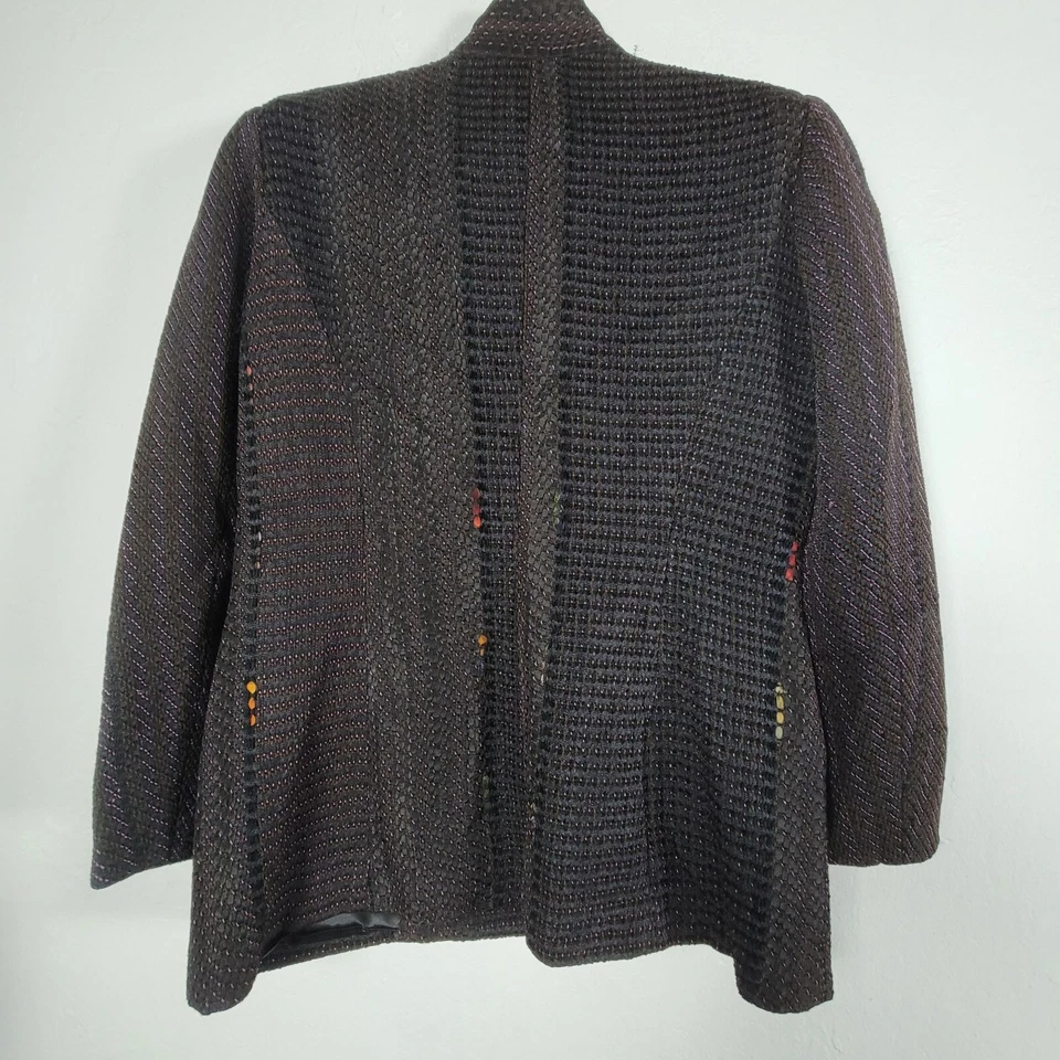 Vintage Deborah Cross Textile Artist Button-Up Women Jacket Mandarin Collar NWOT - Image 2 of 4