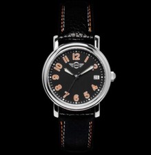 New In box MINI Tourneau Ladies Leather Watch with Black Band, Sold Out!