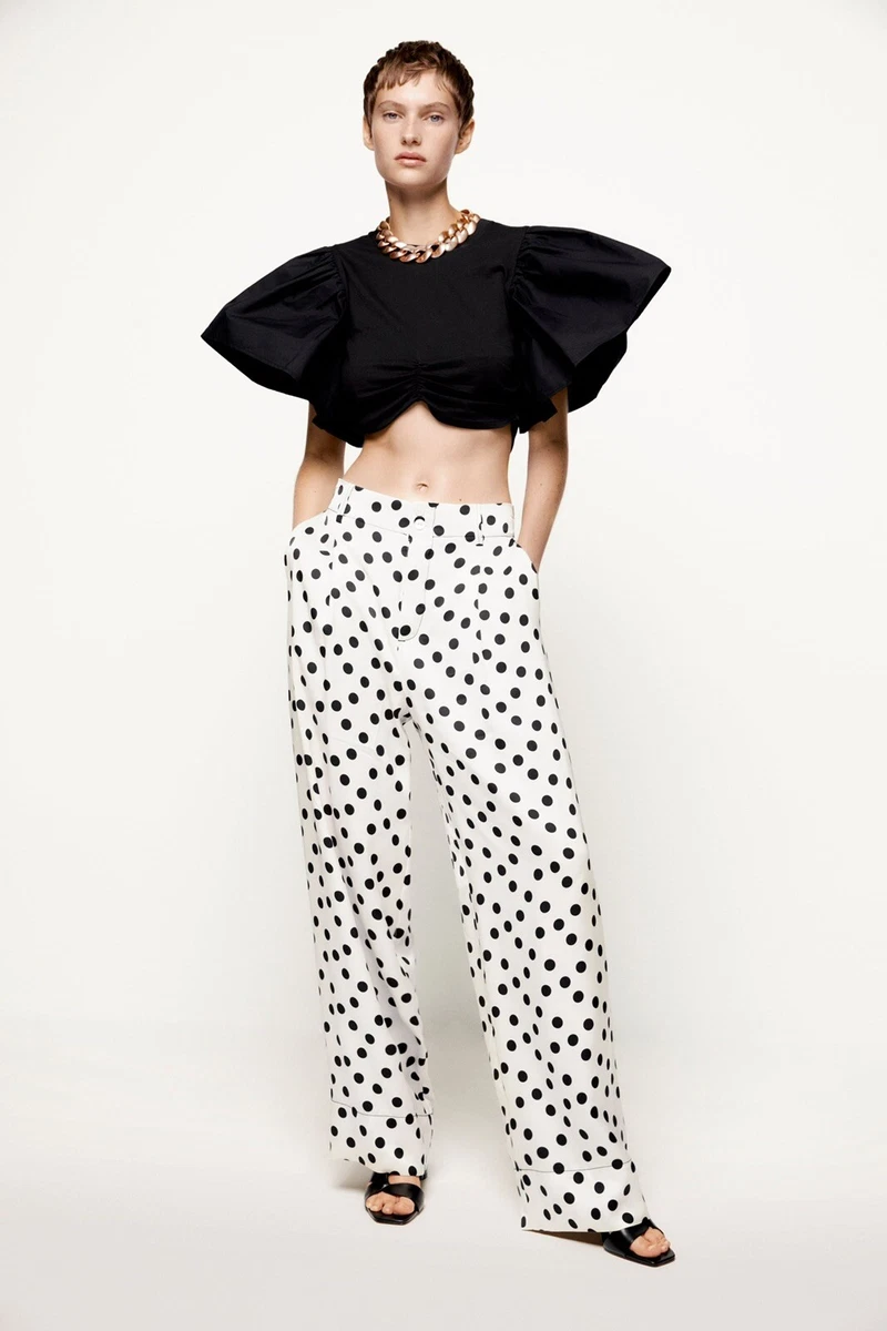 FLOWING WIDE-LEG TROUSERS - Black