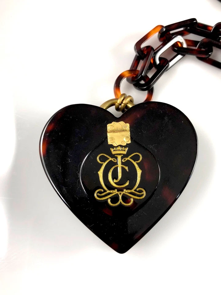 NOVO COM ETIQUETAS PINGENTE SUPORTE PÍLULA CORAÇÃO COLAR CORRENTE LUCITE CONCHA TARTARUGA ALTA COSTURA SUCULENTA - Imagem 3 de 4