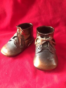 brass baby shoes