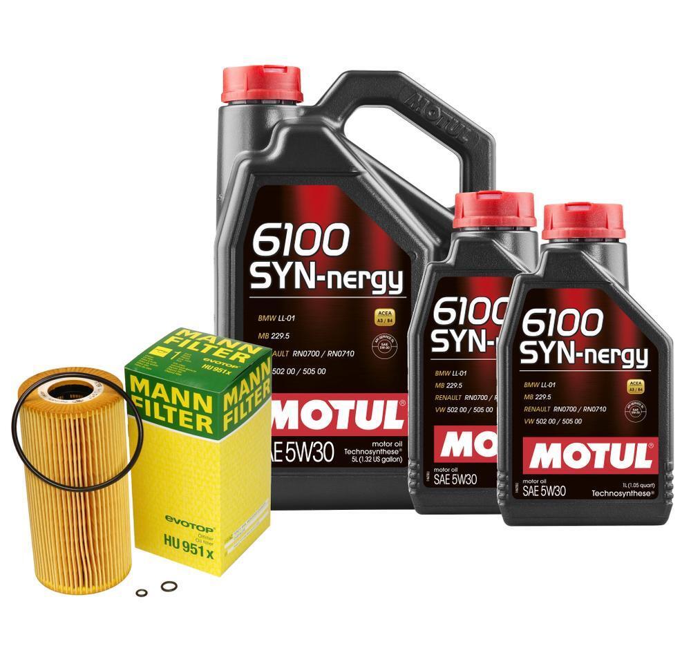 7L Motul 6100 SYN-NERGY 5W30 Mann Filter Motor Oil Change Kit W210 E300 Diesel