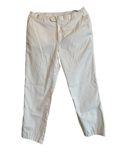 Vintage Pal Zileri Mens White Flat Front Chino Pants 8R (Measures 32x28) Italy