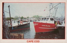 Cape Cod Massachusetts Ships Boats Vintage Chrome Post Card
