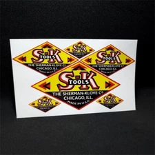 SK TOOLS 1940's Vintage Style DECALS, 1.5 Inch, 3 Inch, 4.5 Inch Vinyl STICKERS