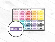 2013 Pages Read Tracker Planner Stickers.