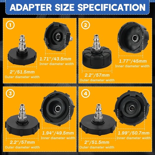 Premium Brake Pressure Bleeder Kit - Includes Gauge & 4 Master Cylinder Adapters - Foto 6 di 8