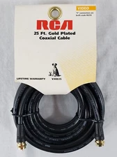 RCA Coaxial Video Cable 25 ft. w/ Gold Plated "F" Connectors RG59 New VHB25