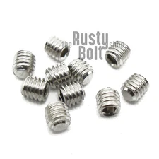 M3 x 3mm, Socket Set Screw Flat Point, A2 304 18-8 Stainless Steel