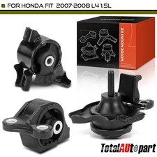 3Pcs Engine Motor & Transmission Mount for Honda Fit 2007-2008 1.5L Auto Trans