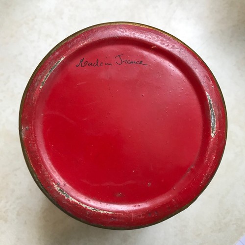 Antique--Metal Tole Ware Cache Planter Pot--Hand Painted--Made in FRANCE - Picture 7 of 11