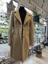 Long Line Jacket Brocade Soft Gold /beige Nwt Size 12 Wallis Virgin Wool