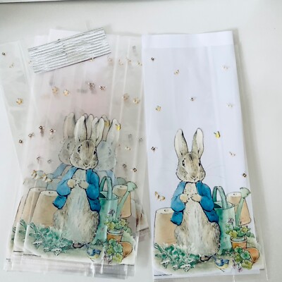 10 x PETER HASE BEATRIX POTTER Cellophan Leckerlibeutel Kind GEBURTSTAG / OSTERN
