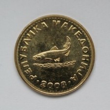 2 Denari Münze 2008 Ohridforelle Republika Makedonija Mazedonien Macedonia