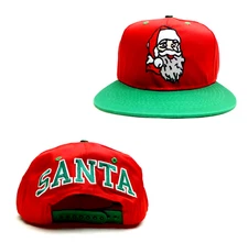 Santa Blockhead Hat Christmas Holiday Hip Hop Snapback Cap New -SAME DAY SHIP