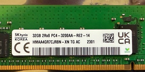 HMAA4GR7CJR8N-XN SK Hynix 32GB 2RX8 PC4-3200AA DDR4 ECC REG Server Memory RAM - Picture 2 of 2