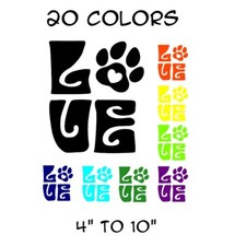 Love Paw Sticker Vinyl Decal Pet Dog Cat Wall Art Shape Car Window Animal Cute