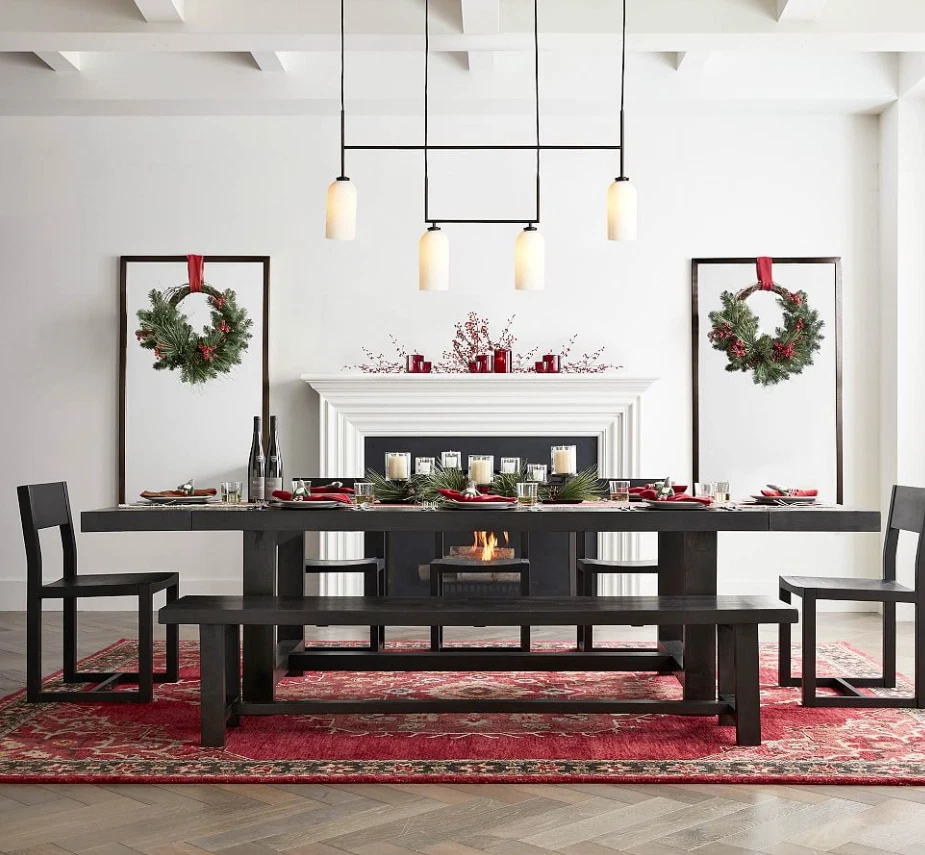 Alfombra 100 % lana | Alfombra acolchada a mano Pottery Barn Aamir roja | Alfombra decoración del hogar Foto 2 de 4