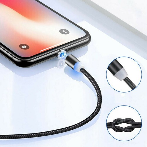 2A Magnetisch Ladekabel LED Adapter Ladegerät für Typ C Android Micro USB - Afbeelding 1 van 15