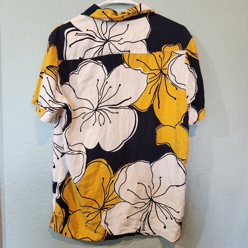 Camicia uomo denim e fiori Ricky Singh media floreale stampa hawaiana con bottoni - Foto 4 di 4