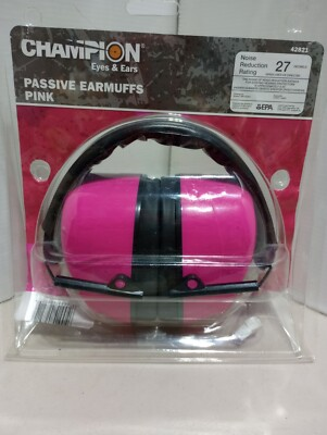 #ad Champion Passive Noise Reduction Earmuffs #42821 Adjustable in Pink New $22.22