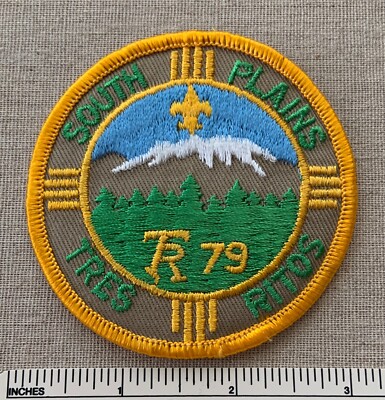 Vintage 1979 TRES RITOS South Plains Council Boy Scout Camp PATCH BSA TX Badge