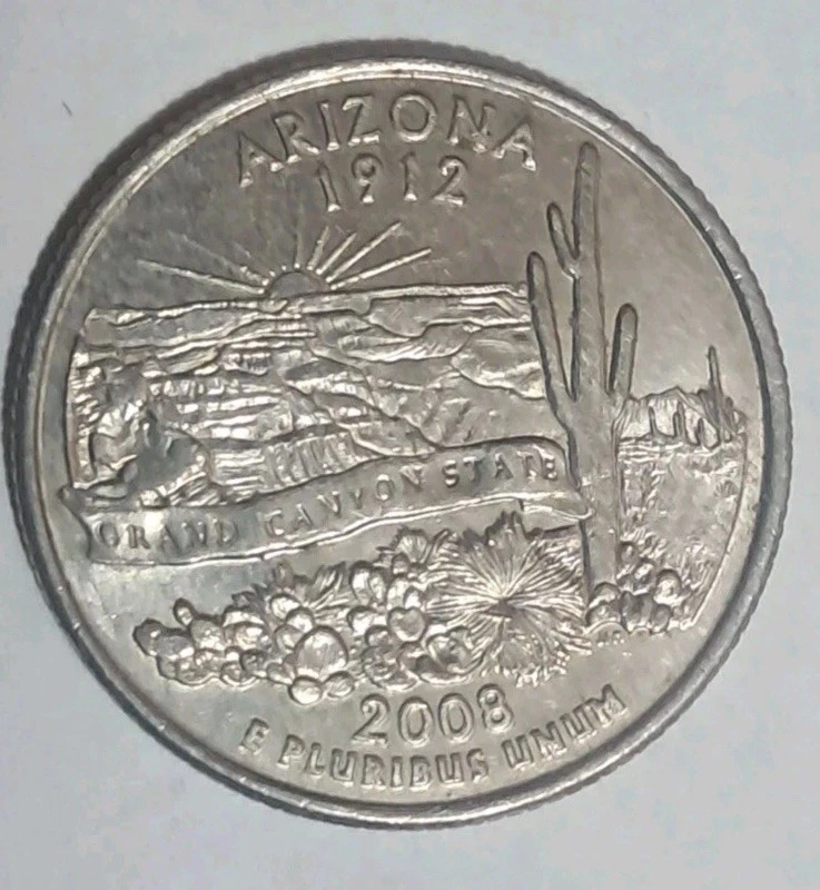 2008 P Arizona 1912 State Quarter Unique Dye Strike Errors / Imperfections - Image 2 of 2