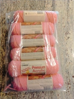 100% Acrylic Caron Yarn ''Rose'' 6 Skeins #2511
