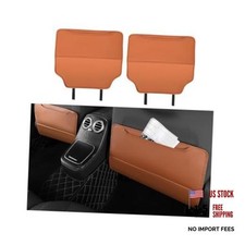 2PCS Car Kick Mat - Anti-Scratch Waterproof - Anti-Slip Vehicle Back - Red Brown