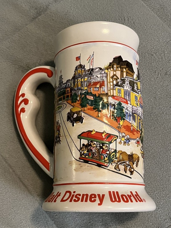Vintage 6.5" Walt Disney World Souvenir 3D Beer Stein | Main Street USA | Mug |