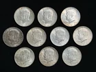 10 Lot - 1964 Mixed Kennedy Half Dollars - Fine Condition - 90% Silver - ¢50