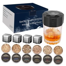 Whiskey Smoker Kit - Electric Cocktail Kit with 6 Flavors Wood Chips, 