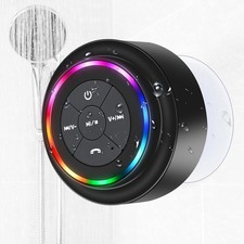 Waterproof Bluetooth Shower Speaker with Suction Cup RGB Lights