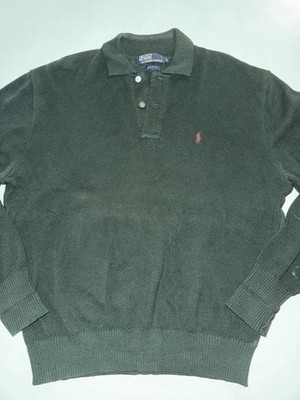 Vintage Polo Ralph Lauren Men's Dark Green Knit Polo Mens XL Sweater