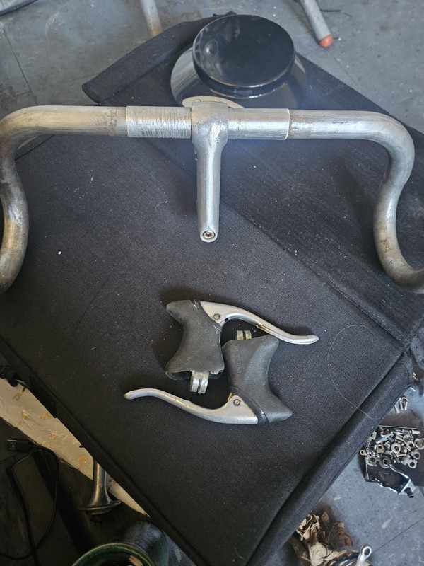 Vintage SR Handlebars And Stem Combo Shimano SLR Aero 105 Brake Levers