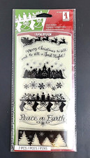 "Holiday Silhouette" Clear Stamps by Inkadinkado  7 pcs  2012 - NEW