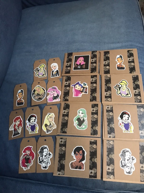Handmade Disney Princess Cards and Tags, Alternative Disney