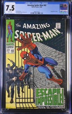 Amazing Spider-Man #65 CGC 7.5 White Pages Captain Stacy Stan Lee Marvel 1968