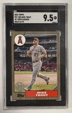 Mike Trout 2022 Topps 1987 Topps 35th Anniversary  Gold #d 21/75 #T87100 SGC 9.5