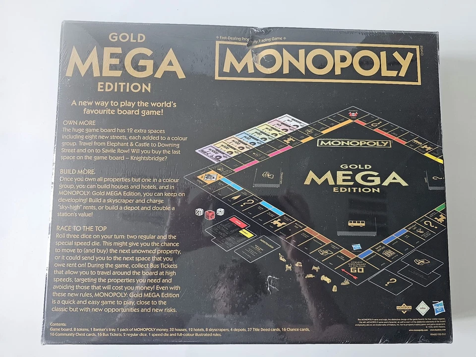 Winning Moves MONOPOLY – Mega Gold Edition (Englisch UK) [GEBRAUCHT] - Bild 3 von 4