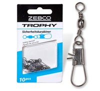Zebco Trophy Sicherheitskarabiner Mit Wirbel Gr.4 - 26Kg
