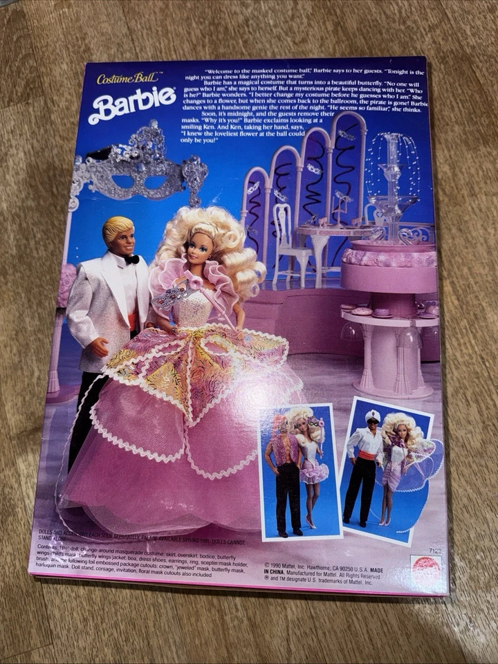 Costume Ball Barbie Doll 1990 Mattel 7123 New - Image 4 of 4