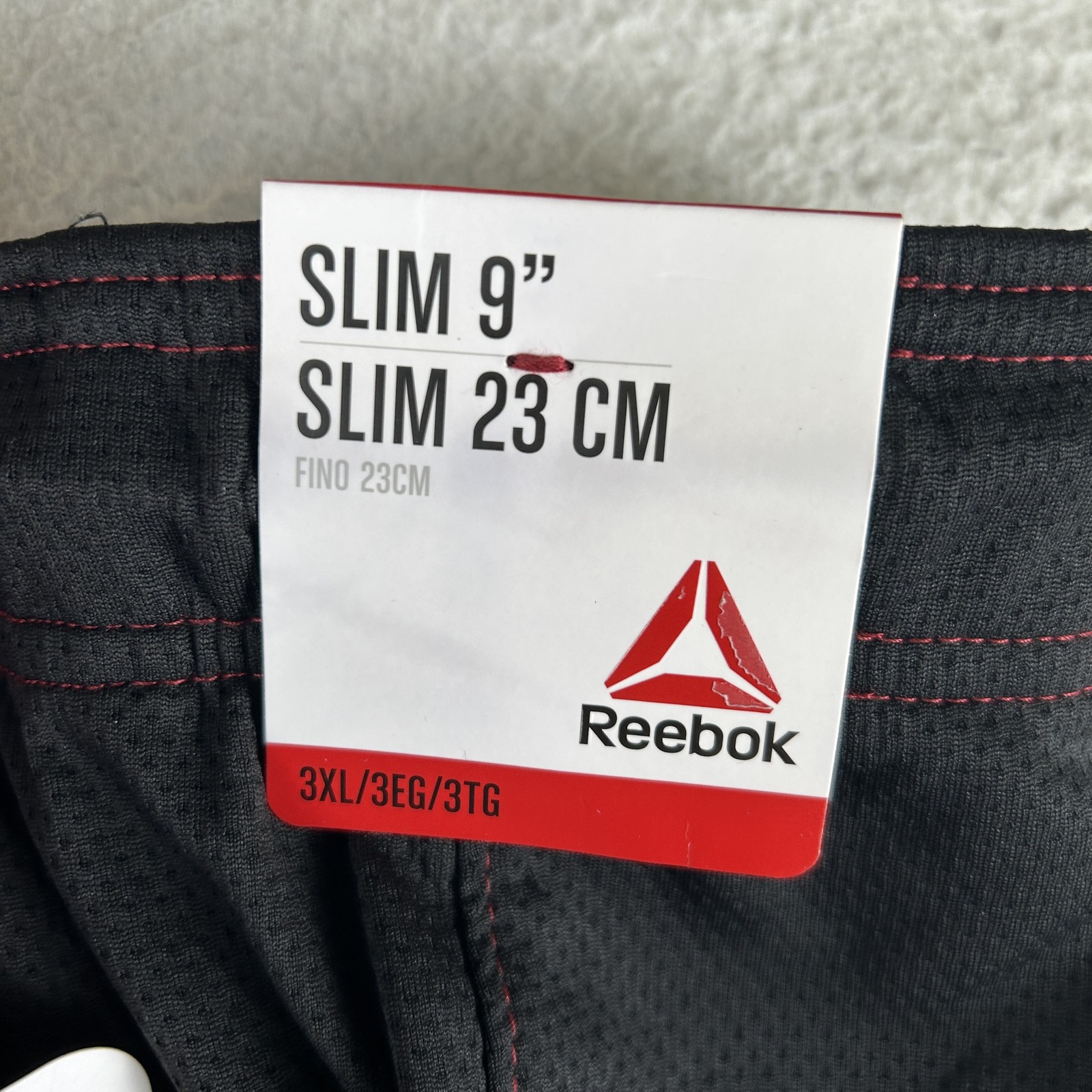 Reebok Shorts Mens 3XL Red Black Slim 9 Inch Athletic Performance Training Logo thumbnail 7