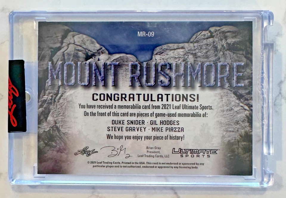 2021 Leaf Ultimate Sports Mount Rushmore Snider Hodges Garvey Piazza Bronze #/20 - Imagem 2 de 2