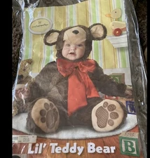 "Incharacter" Brand Lil' Teddy Bear Costume.Outfit, Booties,Bow,hat,12-18 Months