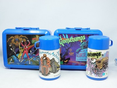 Vintage 1990s Goosebumps & Power Rangers Plastic Lunchbox Lunch w