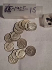 Roosevelt Dimes 1955 Silver Lot of 15 US Coins 10C Circulated