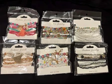 6 Sets of Bohemian bracelets, multicoloured, brand new