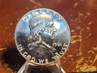 1961 Franklin 90% Silver Half Dollar-  BU Proof
